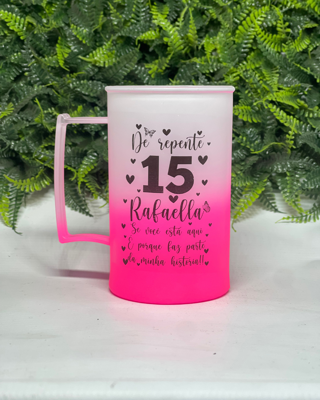 Caneca Chopp personalizada rosa